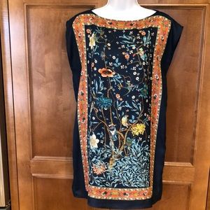 Scarf silk and polyester tunic